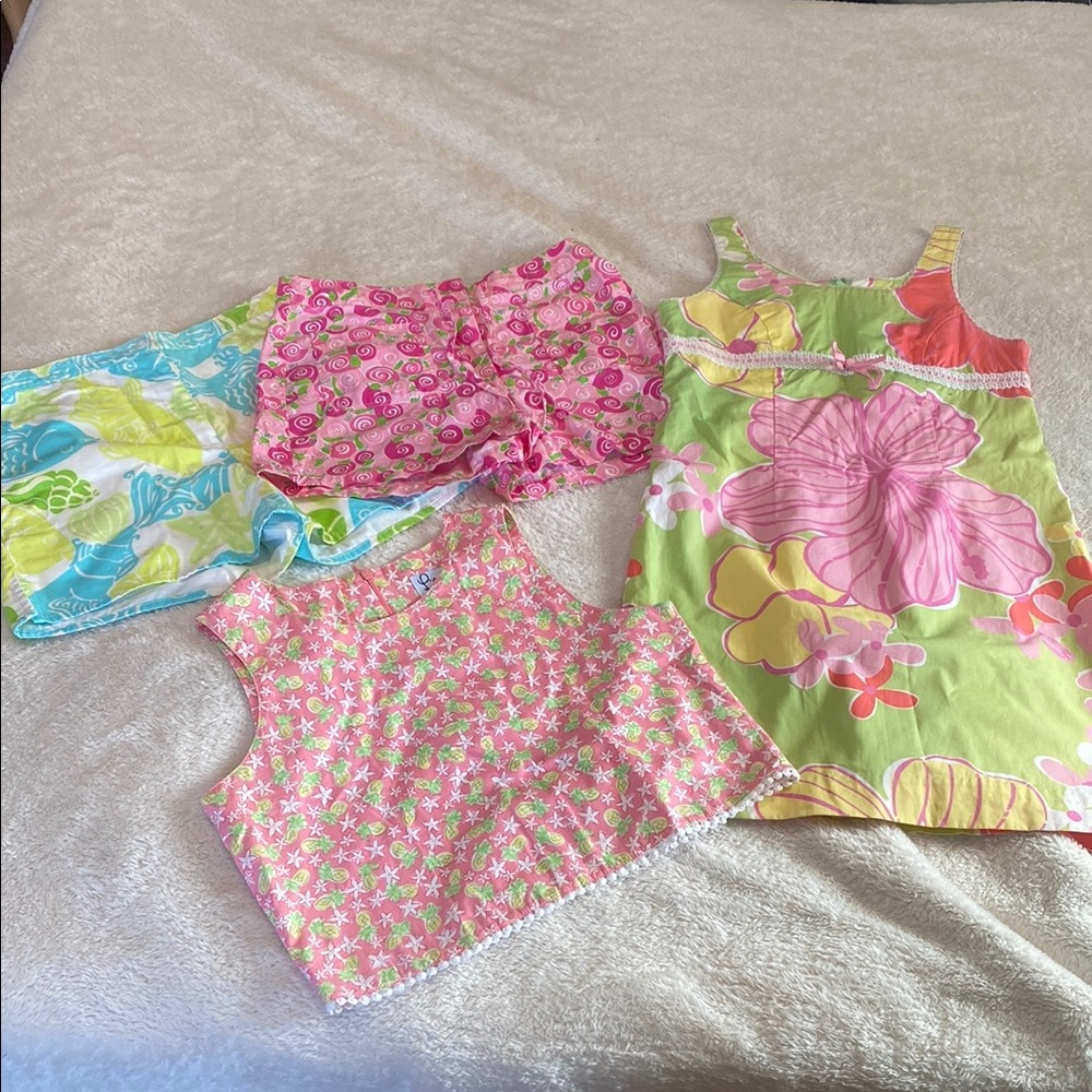 Lot of 4 clothing VTG white tag Lilly Pulitzer girl size 12